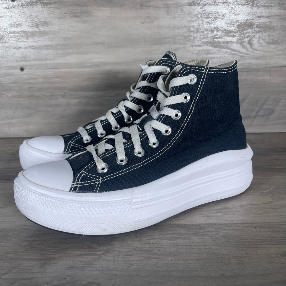 Converse Chuck Taylor All Star‎ Move Platform Sneakers Women’s 8.5 Black White